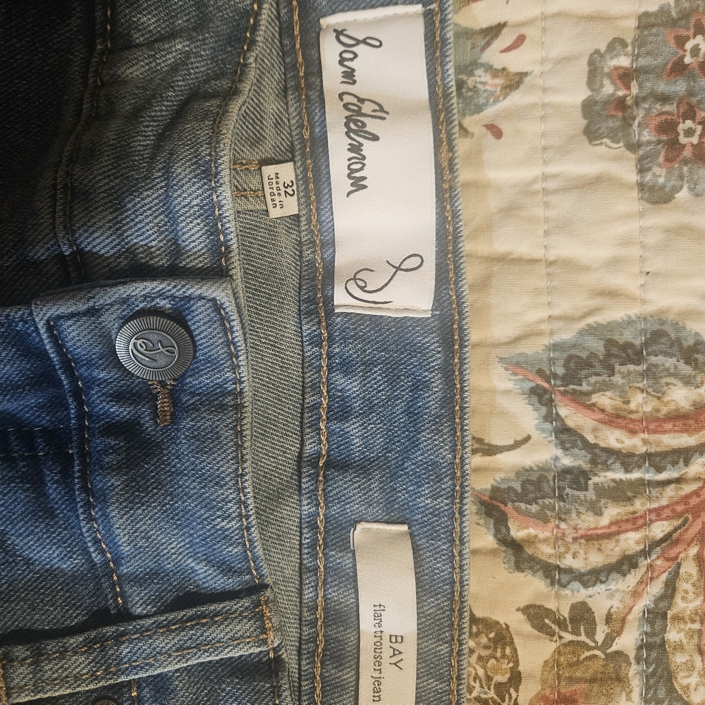 Sam Edelman Vintage-Inspired Wide Leg Jeans - Light Blue Wash - Picture 3 of 3